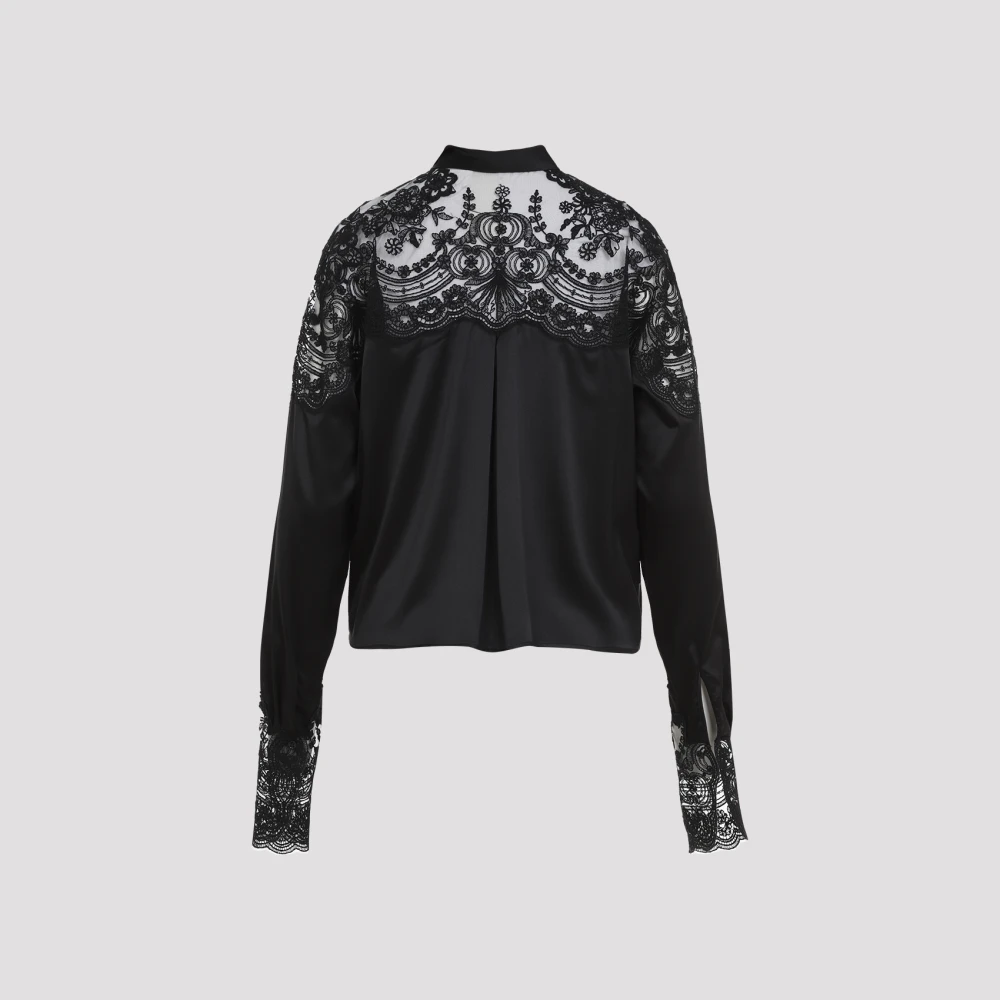 Ermanno Scervino Zwarte Zijden Overhemd Elegante Stijl Black Dames