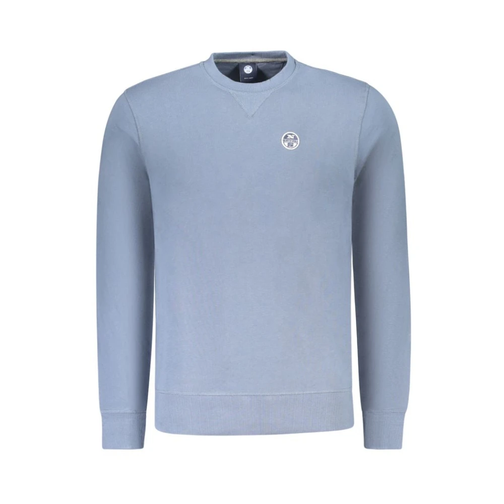 North Sails Men's Blue Cotton Sweatshirt With Applique Logo