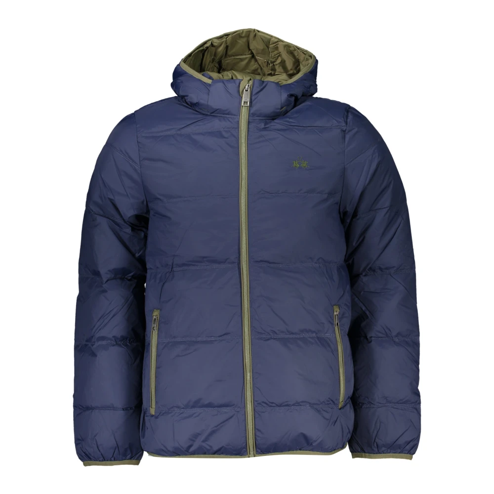 LA MARTINA Blauwe Hoodie met Borduurwerk Blue Heren