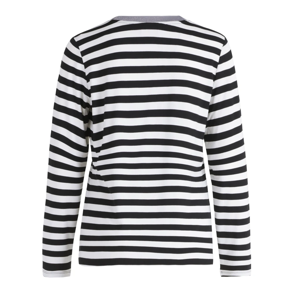 Betty Barclay Gestreept V-hals T-shirt Black Dames