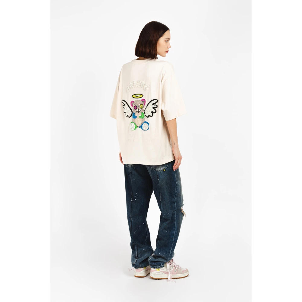 Barrow T-shirt 'Angel' Strass White Unisex