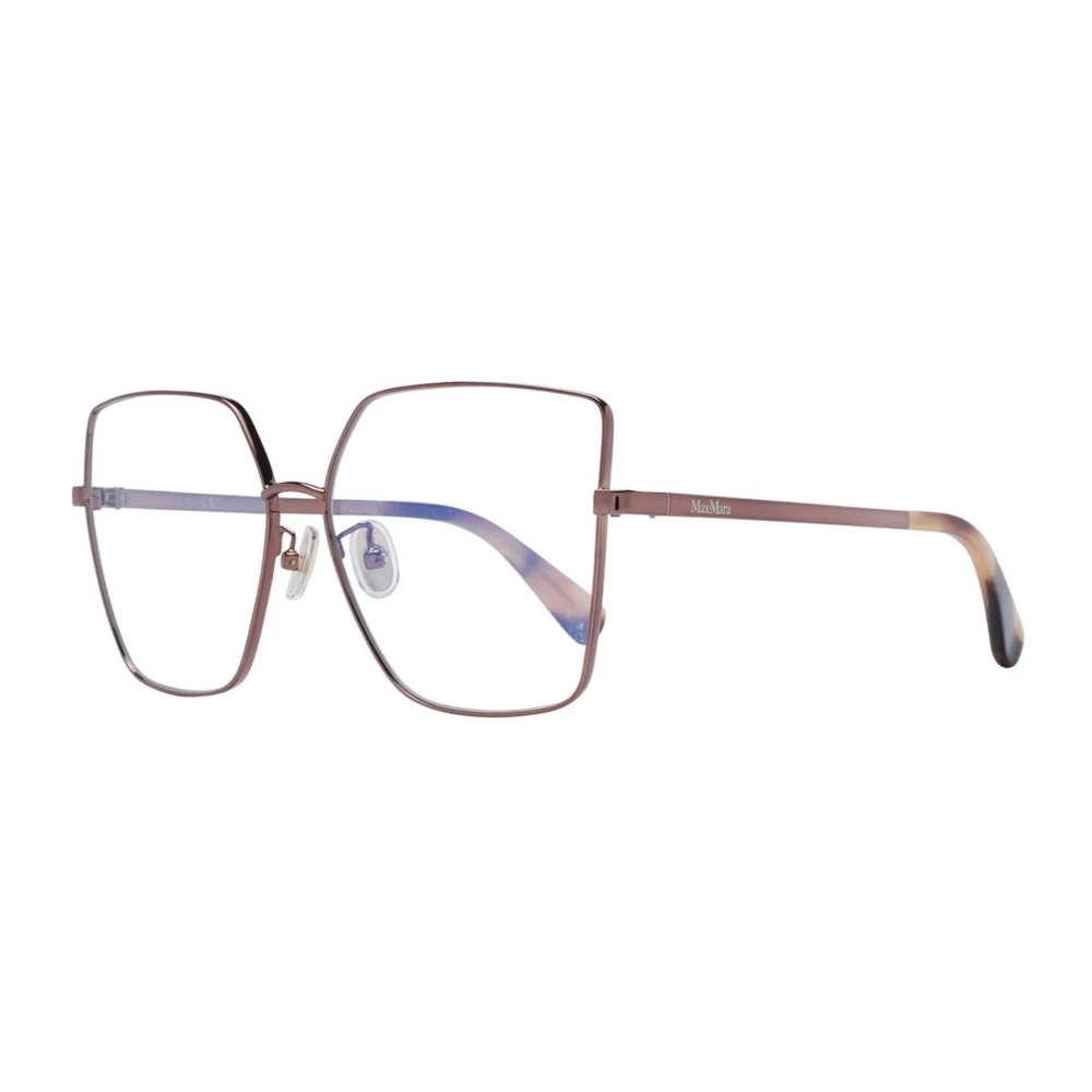 Max Mara Stijlvolle Metalen Optische Monturen met Blauw Filter Brown Dames