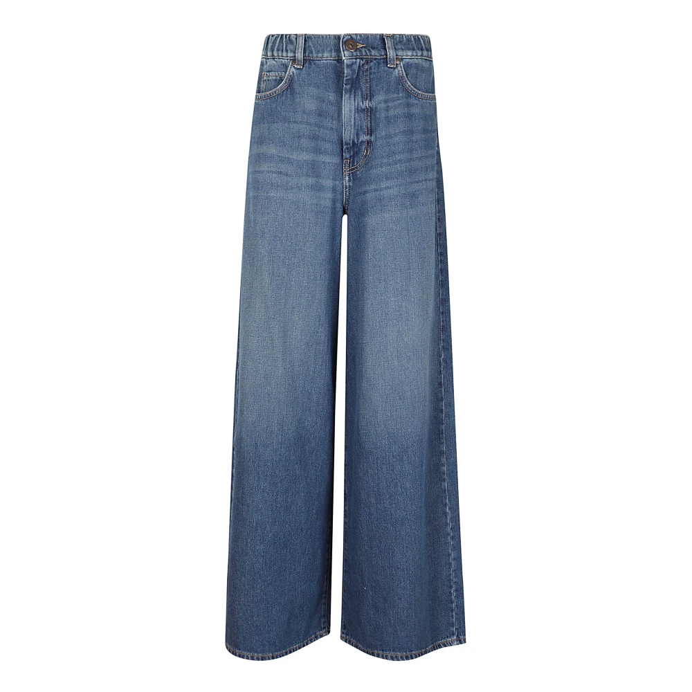 Max Mara Weekend Vintage Blauwe Denim Jeans met Rits Blue Dames