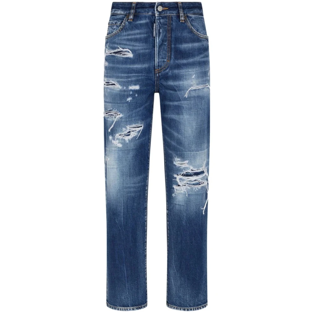 Dsquared2 Gescheurde Blauwe Denim Jeans Vrouw Blue Dames