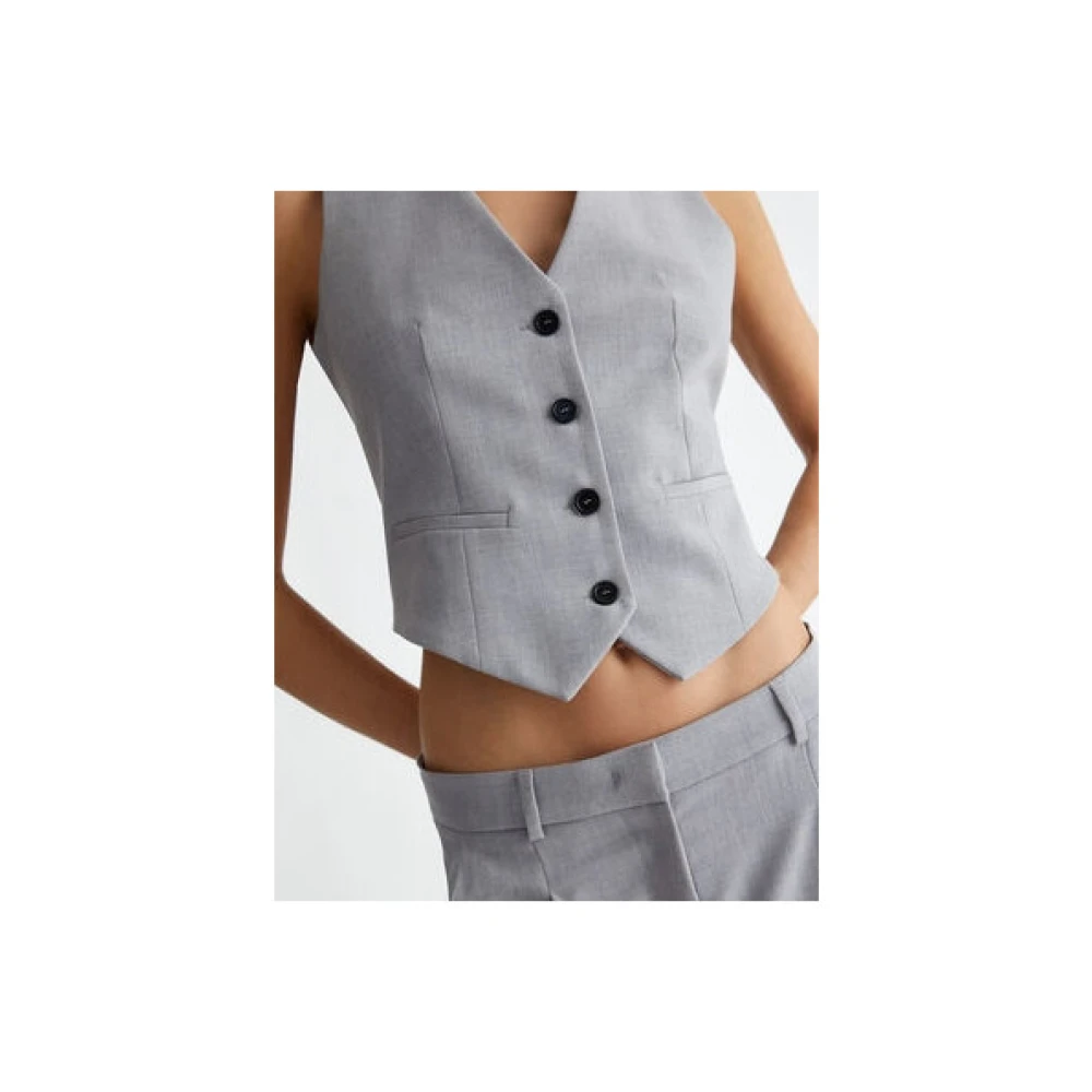 Liu Jo Elegante Mouwloze Dandy Gilet Gray Dames