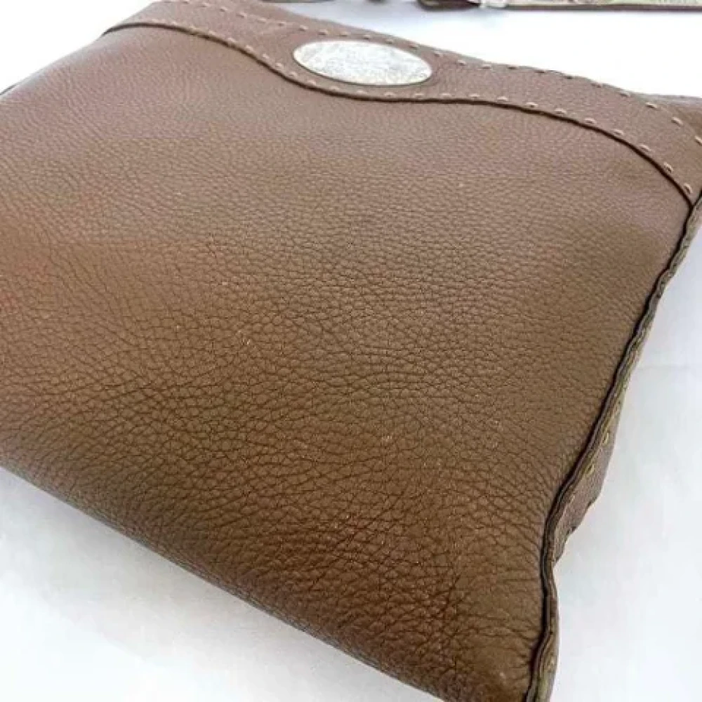Fendi Vintage Pre-owned Leather shoulder-bags Brown Dames