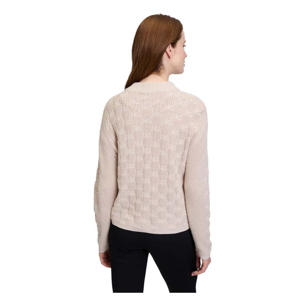 Betty Barclay Chunky Gebreide Trui met Structuur Beige Dames