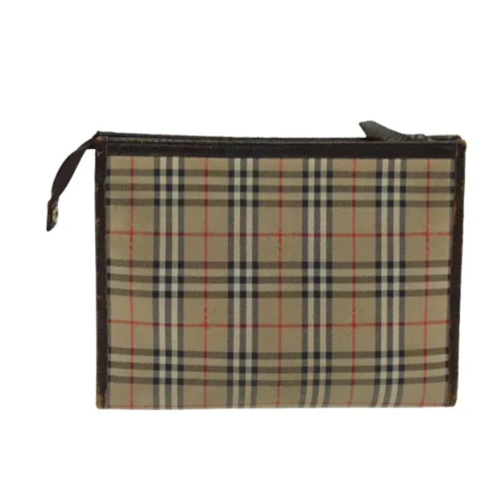 Burberry Vintage Pre-owned Canvas clutches Beige Dames
