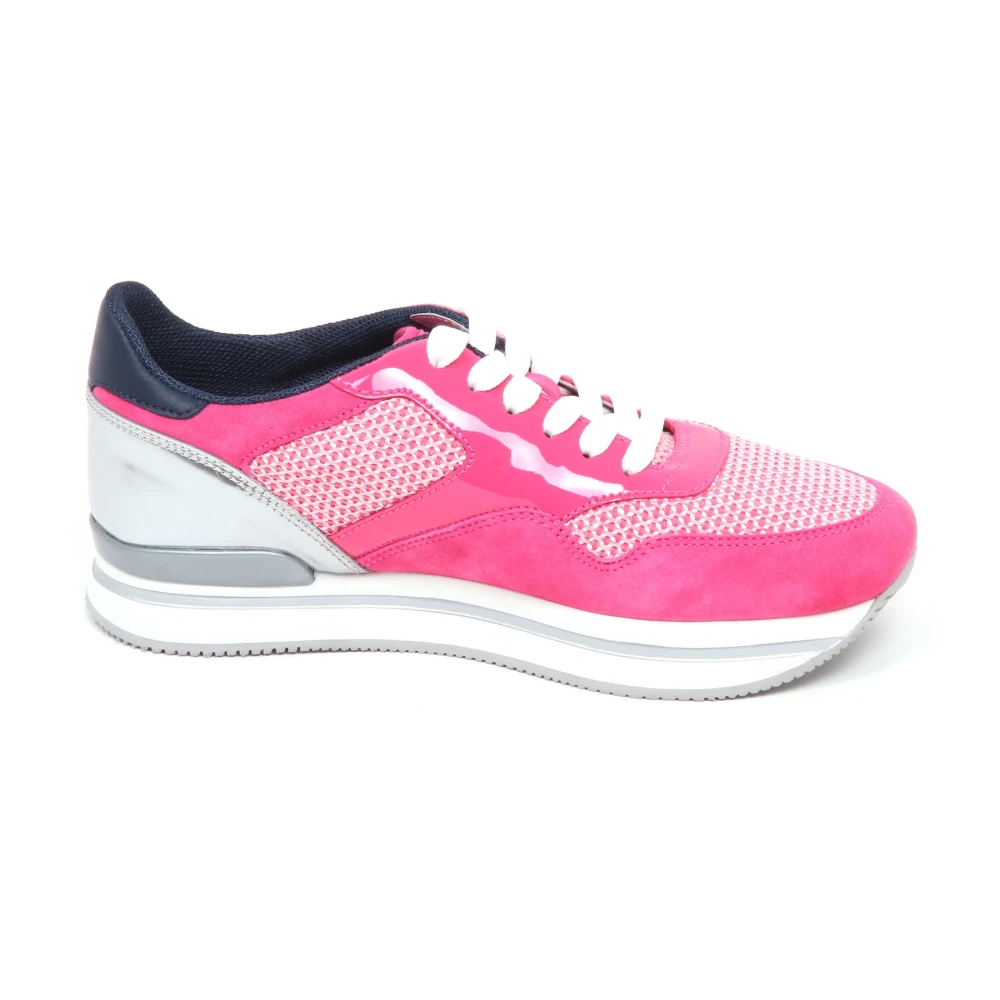 Hogan Fuchsia Schoenen Model H222 Nieuwe Veters Dames Schoenen Roze