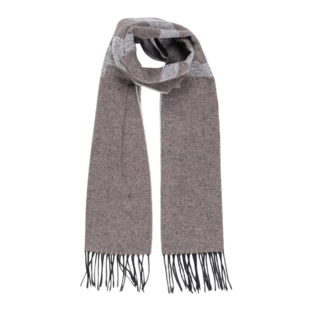 Alviero Martini 1a Classe Beige Geruit Patroon Wollen Sjaal Gray Dames