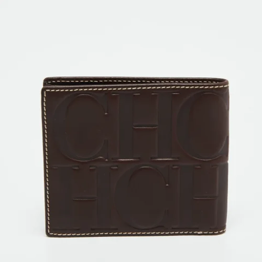 Carolina Herrera Pre-owned Leather wallets Brown Heren