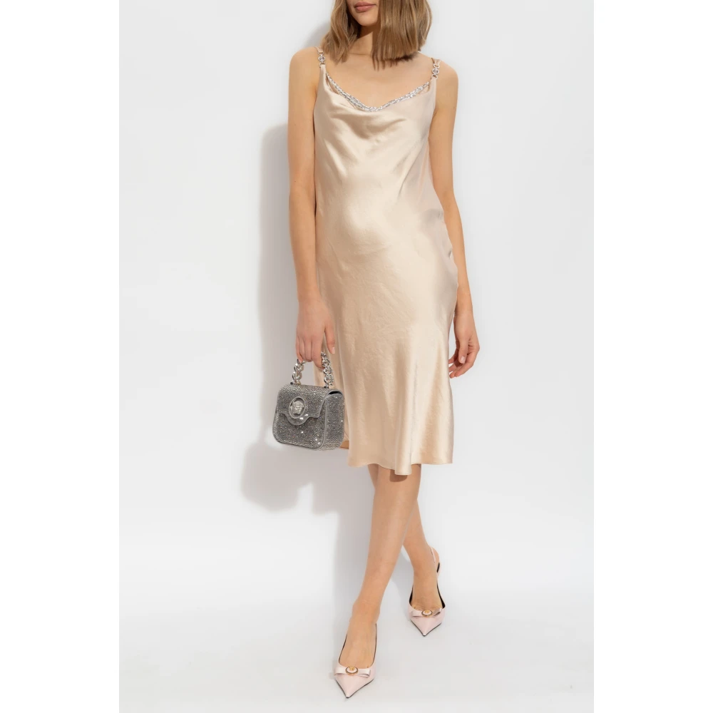 Versace Satijnen jurk Beige Dames