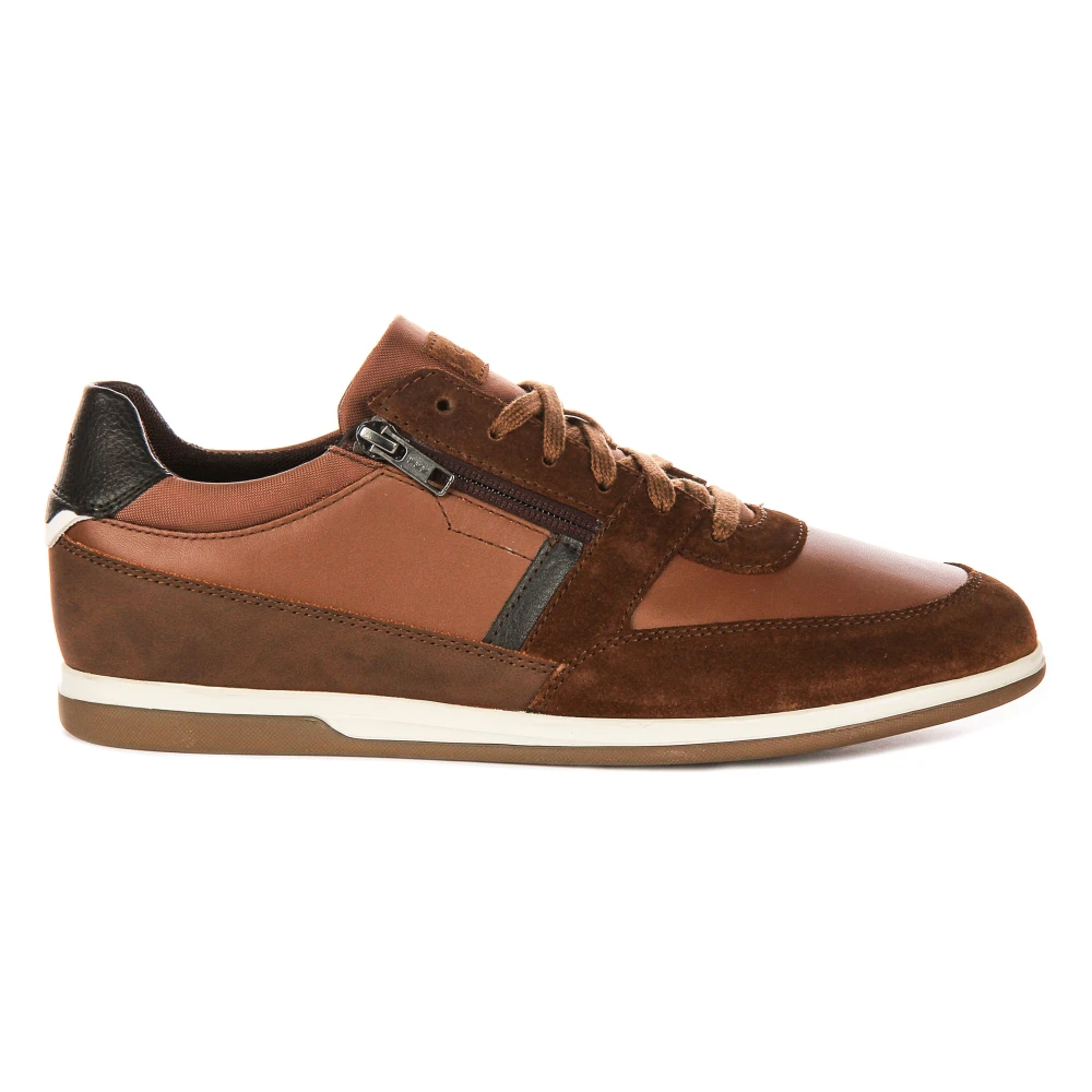 Geox Men's Brown Sneakers,, Suede Leather Trainers Size 10 Uk