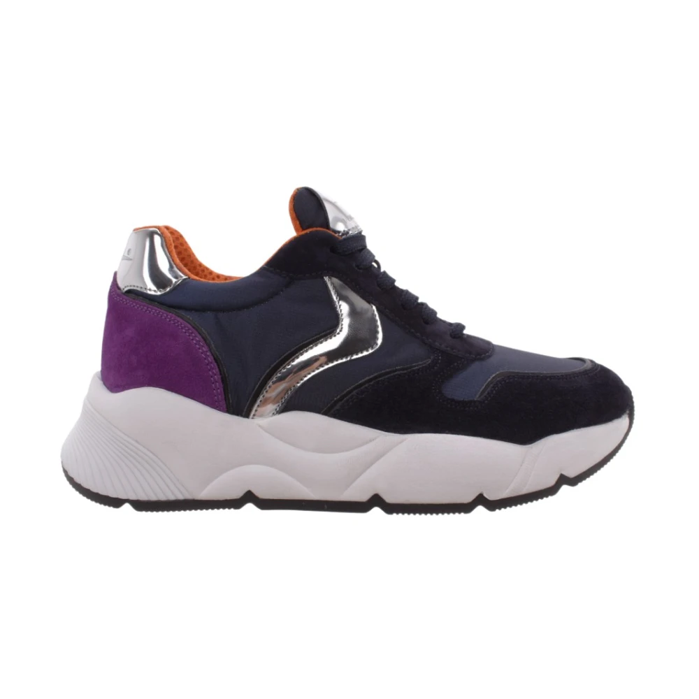Voile Blanche Blauwe Suède Gymschoenen Dames Schoenen