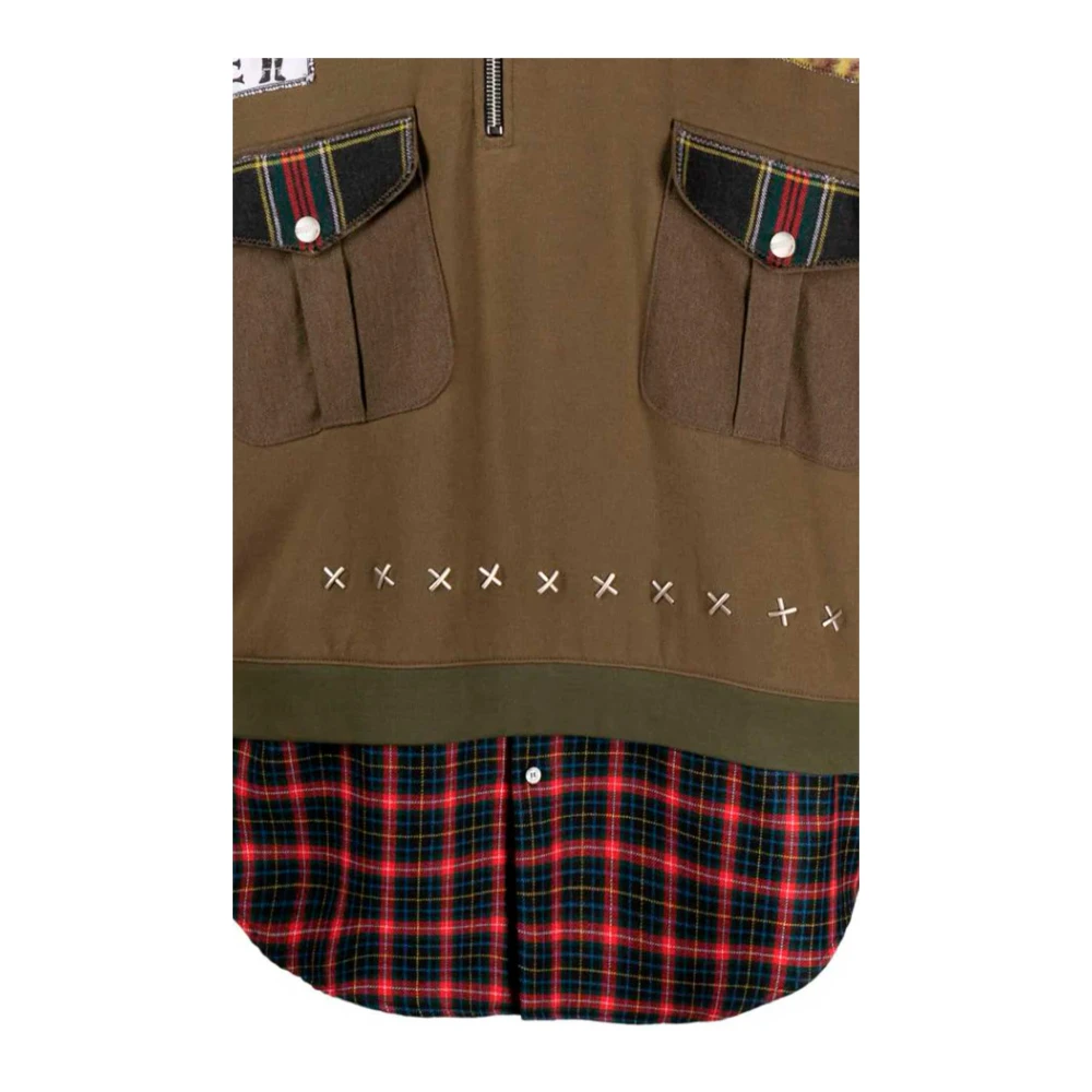 Moschino Groene Oversized Sweatshirt met Stud Detail Green Heren