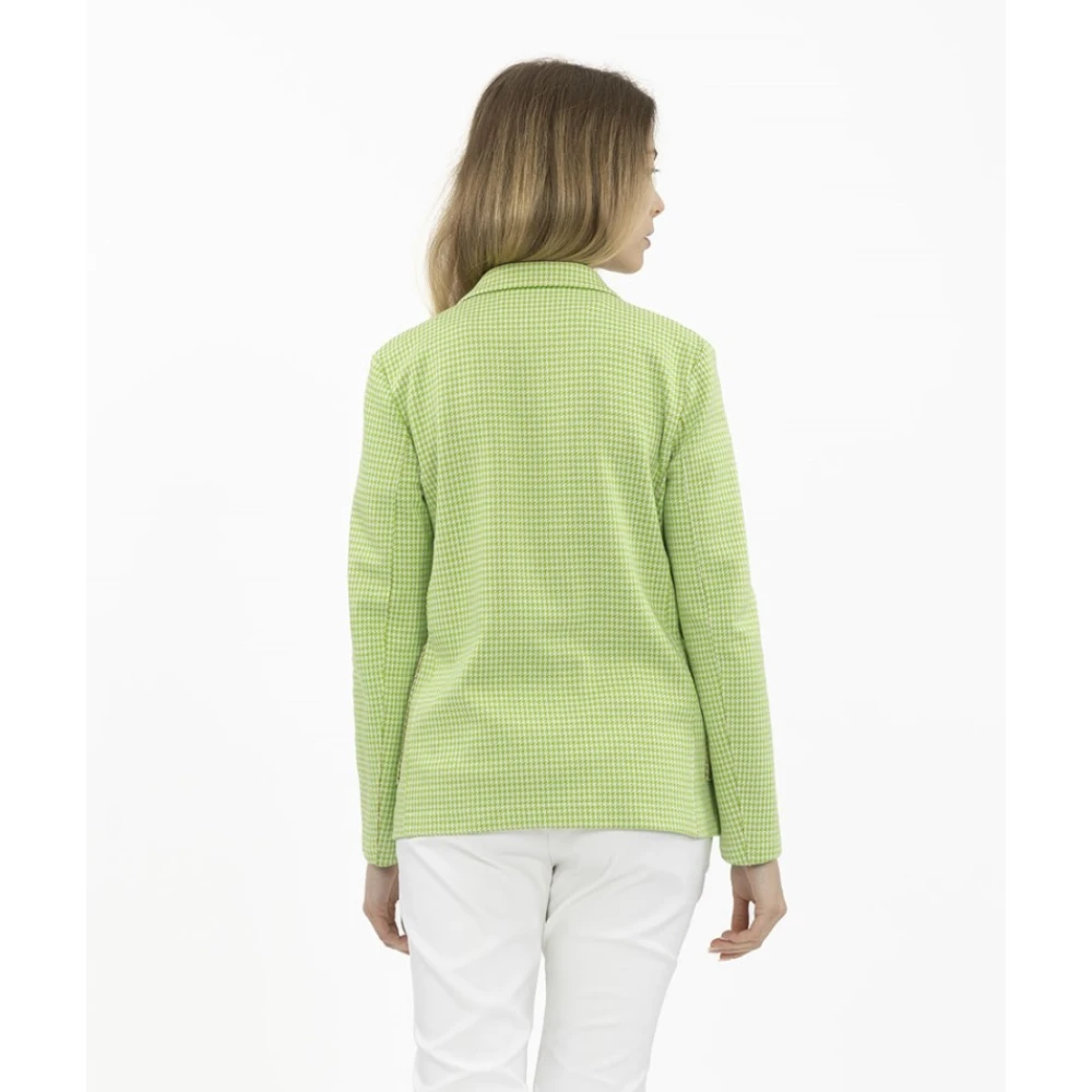 Harris Wharf London Americana Houndstooth Blazer Green Dames