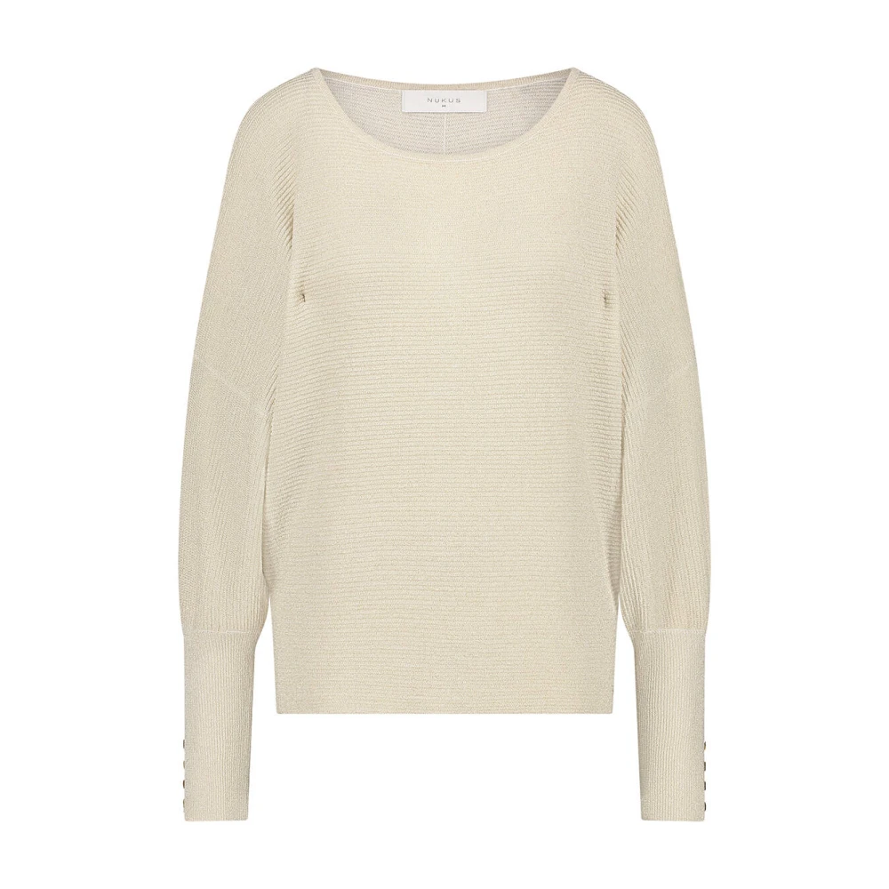 Nukus Batwing Lurex Pullover Beige Dames