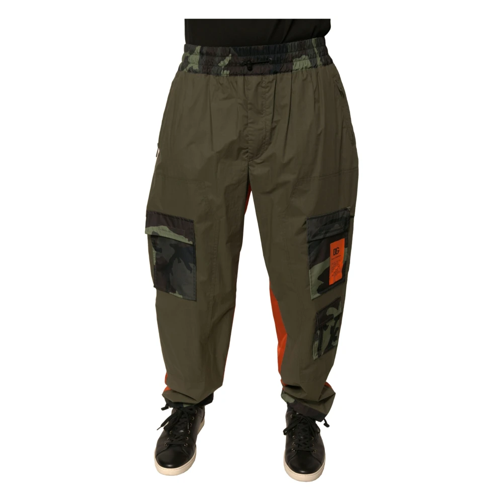 Dolce & Gabbana Camouflage Cargo Jogger Byxor Multicolor, Herr