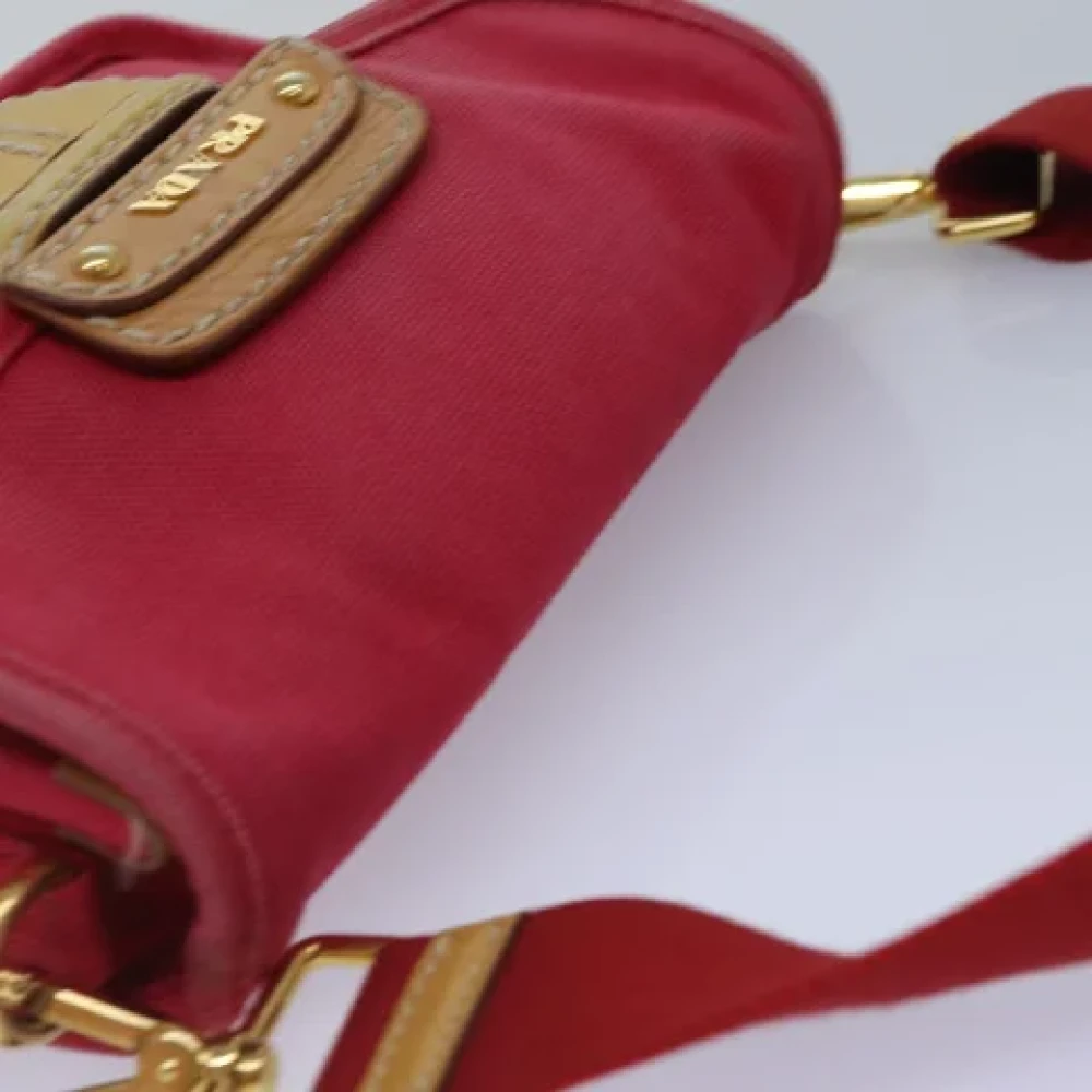 Prada Vintage Pre-owned Canvas prada-bags Red Dames