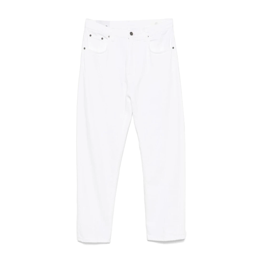 Dondup Witte katoenen broek met taps toelopende pijpen White Heren