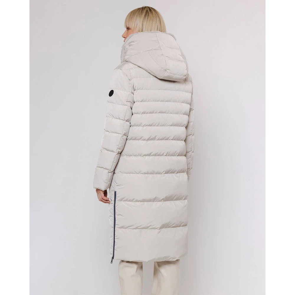 Rino&Pelle Hooded Faux Fur Coat Beige Dames