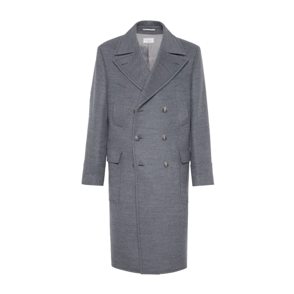 BRUNELLO CUCINELLI Wollen Jas met Revers Gray Heren