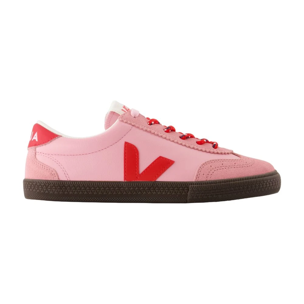 Veja Women's Pink Leather Volley Trainers