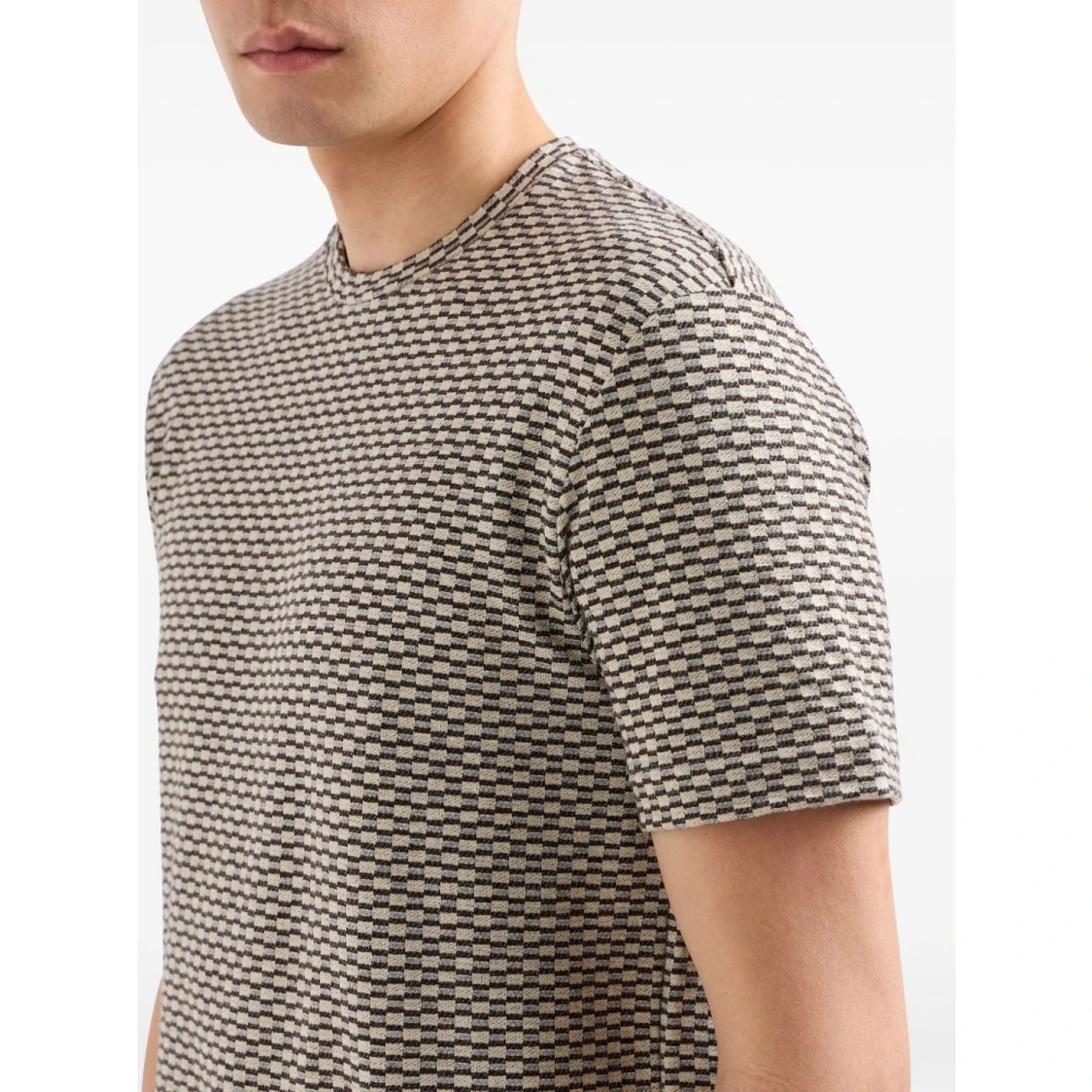 Giorgio Armani Geometrische Jacquard T-shirts en Polo's Brown Heren