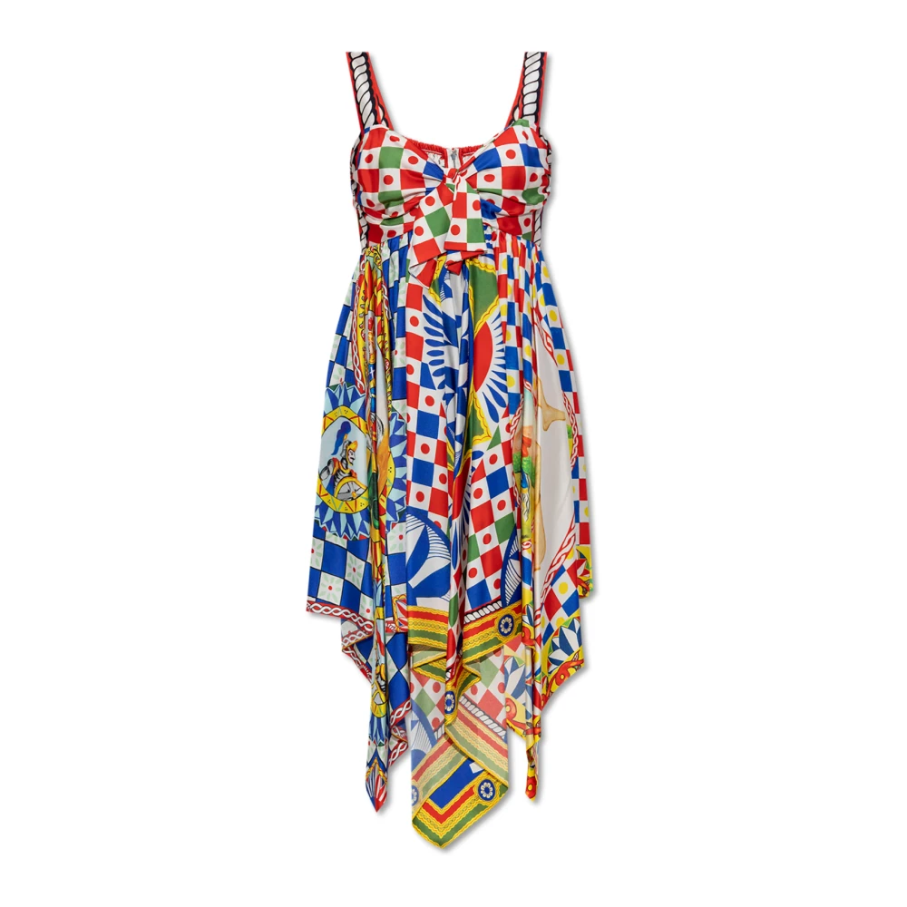 Dolce & Gabbana Women's Multicolor Short Dresses, M, Dress With Carretto Pattern