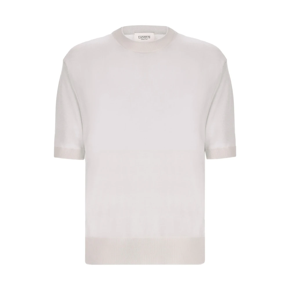 Laneus Witte Crew Neck T-shirt White Heren