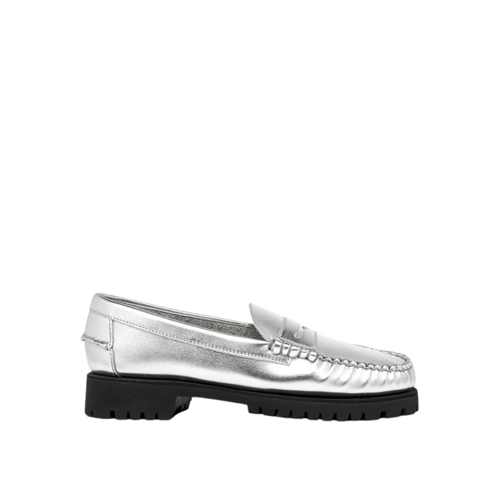 Sebago Metalen Loafers met Lug Moccasins Gray Dames