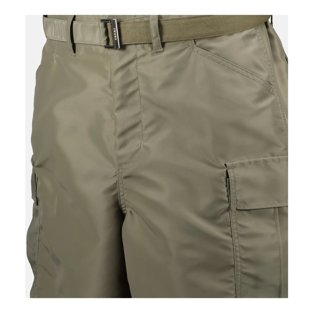 Sacai Beige Nylon Shorts Lente-Zomer 2025 Brown Heren