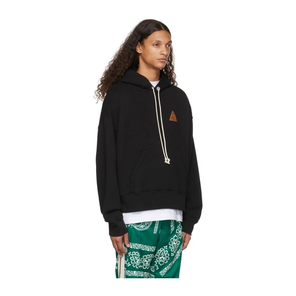 Palm Angels Katoenen hoodie met dubbel ontwerp Black Heren