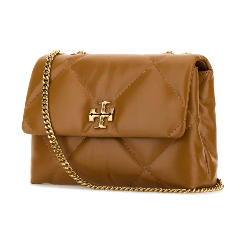 TORY BURCH Stijlvolle Karamel Leren Schoudertas Brown Dames