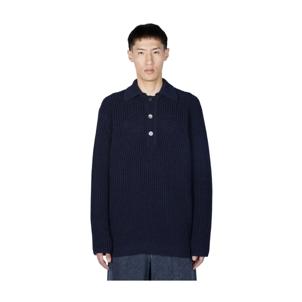 Our Legacy Men's Blue Polo Sweater