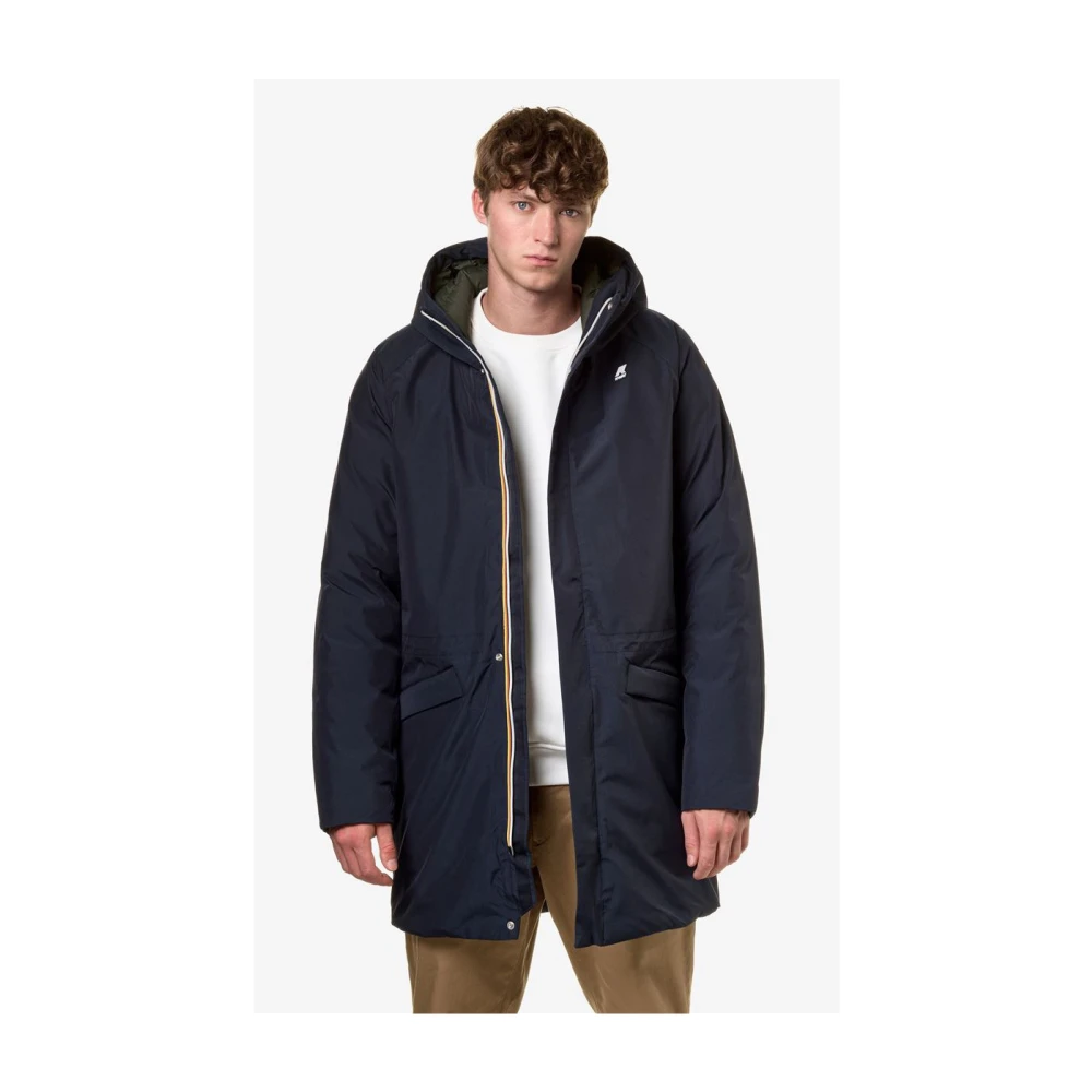 K-way Warme blauwe parka Jeremy model Blue Heren