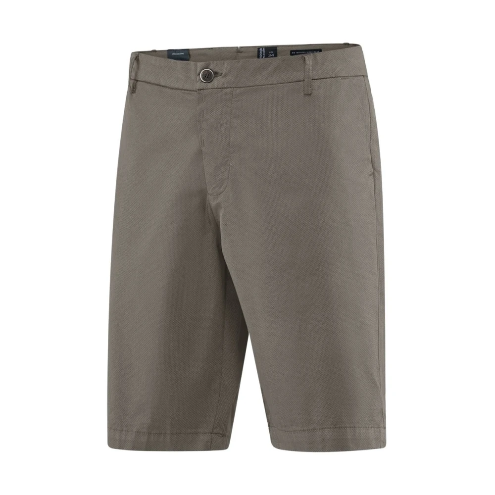BomBoogie Katoenen Bermuda Shorts met Micro-Print Green Heren