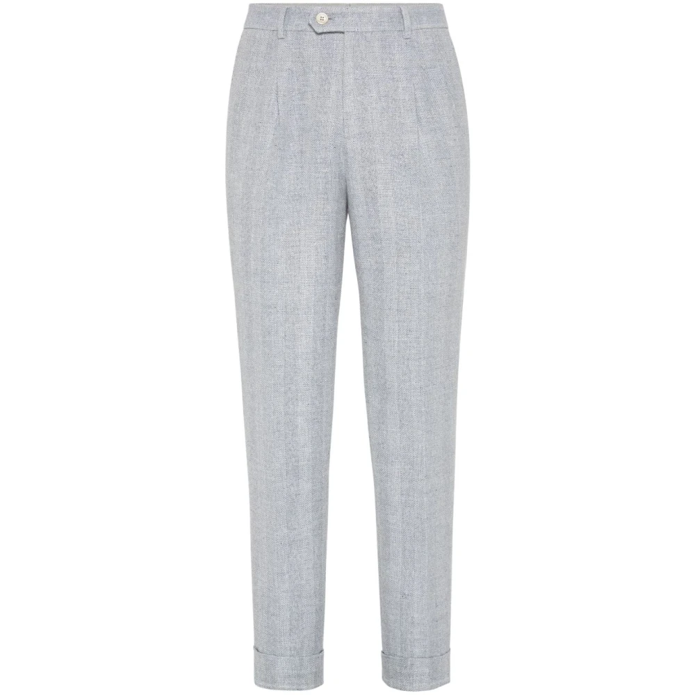 BRUNELLO CUCINELLI Lichtgrijze Broek Gray Heren