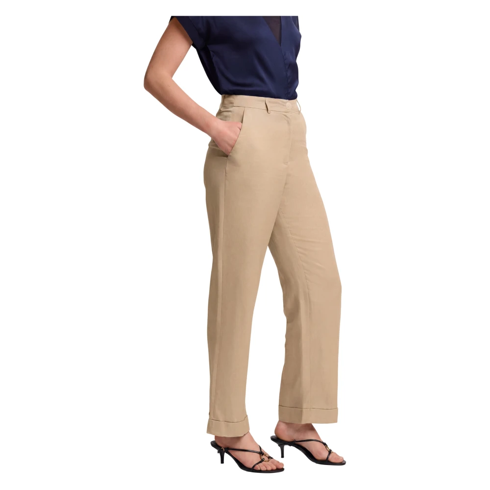 Kocca Beige Wide Trousers, Female, Xl, Slim Fit Professional Long Trousers