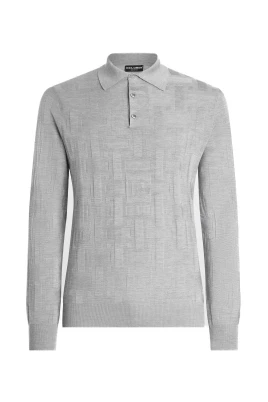 Silk Polo Shirt med Jacquard-logotyp