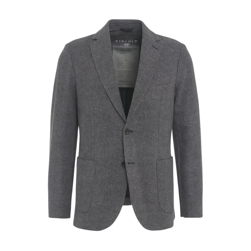 Circolo 1901 Men's Gray Blazers, L, Grey Blazer Aw24 Clothing