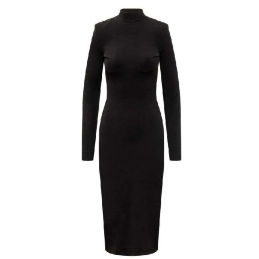 Max Mara Sportmax Vrouw Zwarte Jurk Gemaakt in Roemenië Black Dames