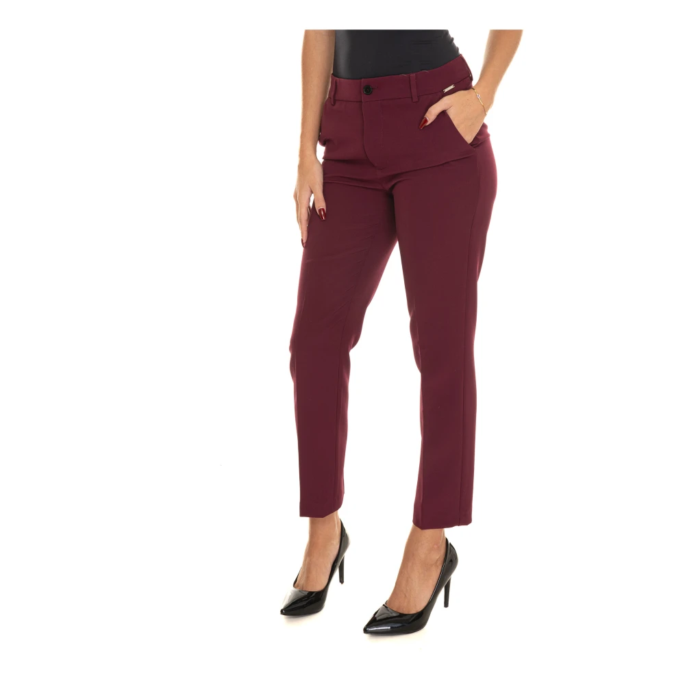 Liu Jo Chino met knoopsluiting rechte pijp Red Dames