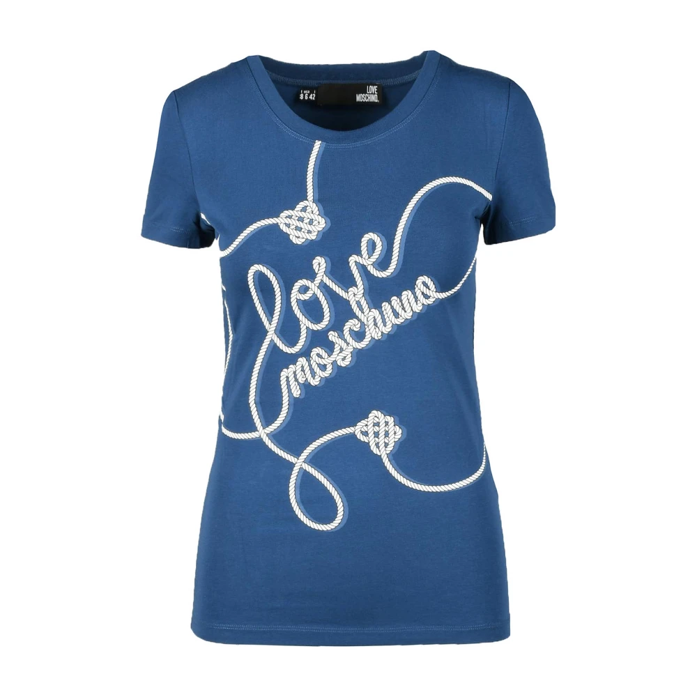 Love Moschino Blauw T-shirt voor vrouwen Blue Dames