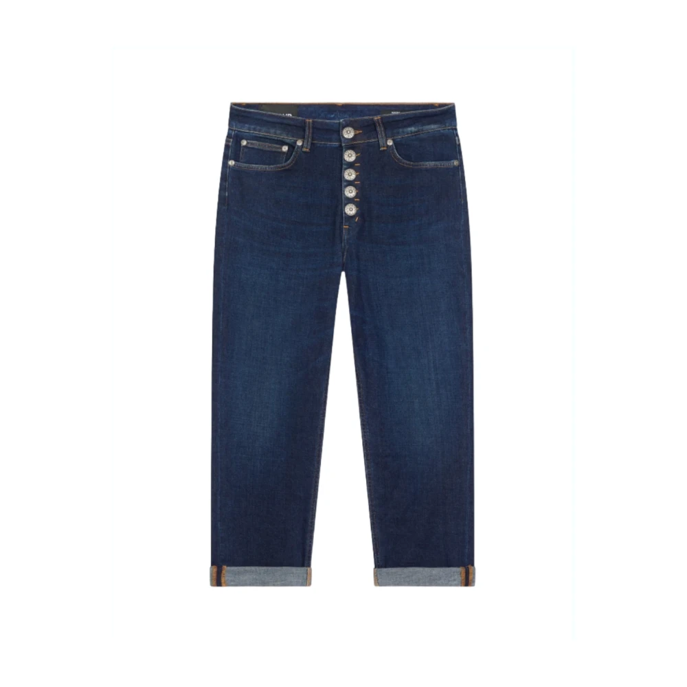 Dondup Cropped Jeans met Jewel Button Fastening Blue Dames