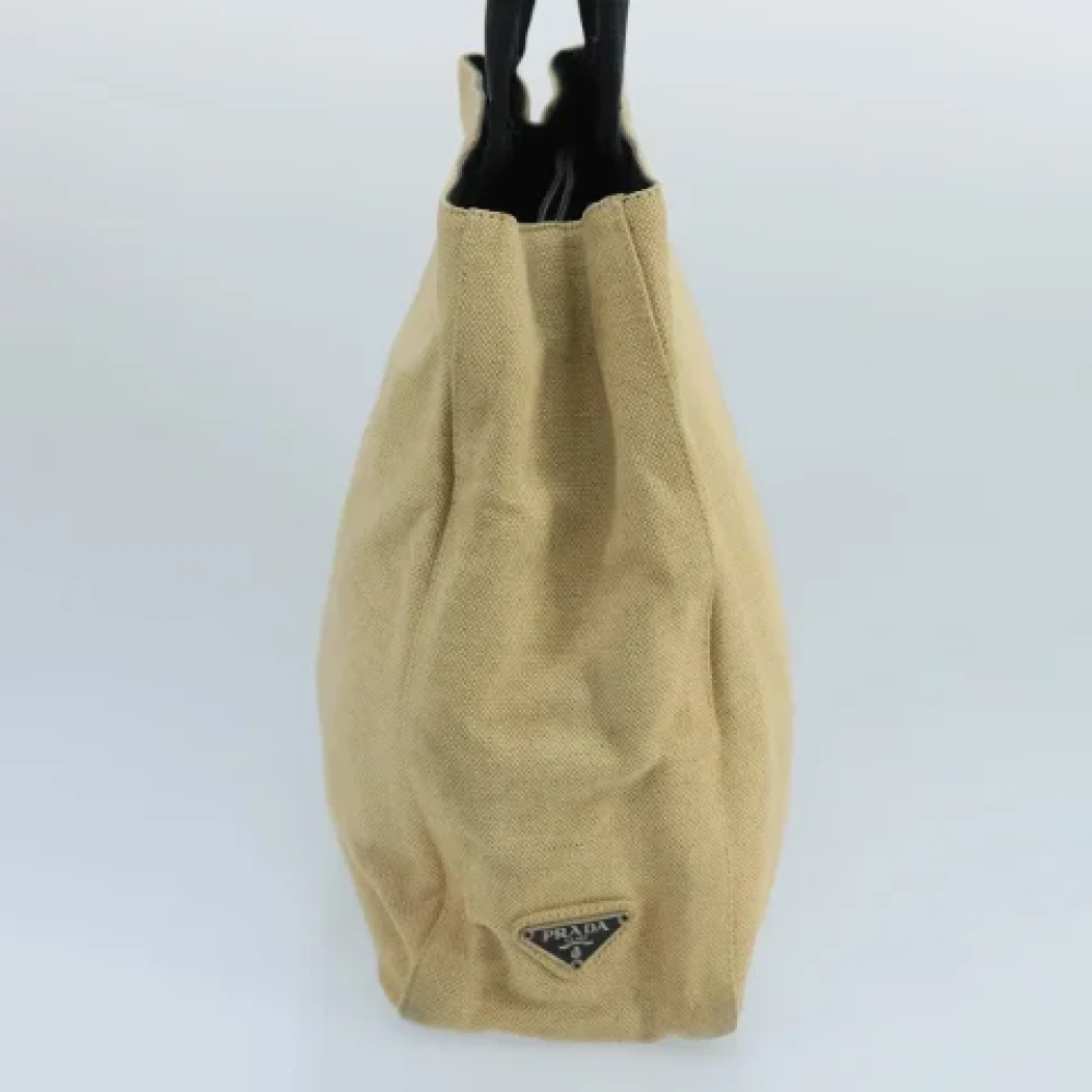 Prada Vintage Pre-owned Canvas prada-bags Beige Dames