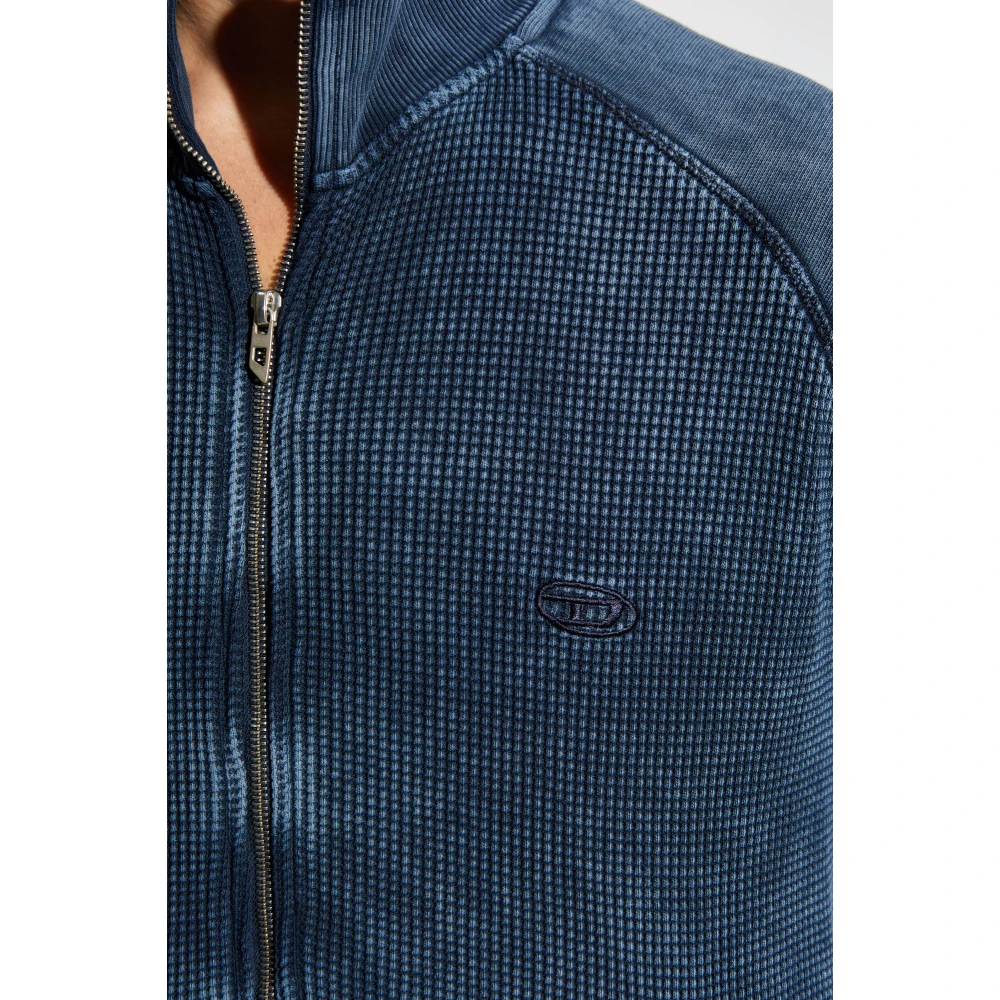 Diesel Hoodie met logo S-Wafcool-Zip-Ls Blue Heren
