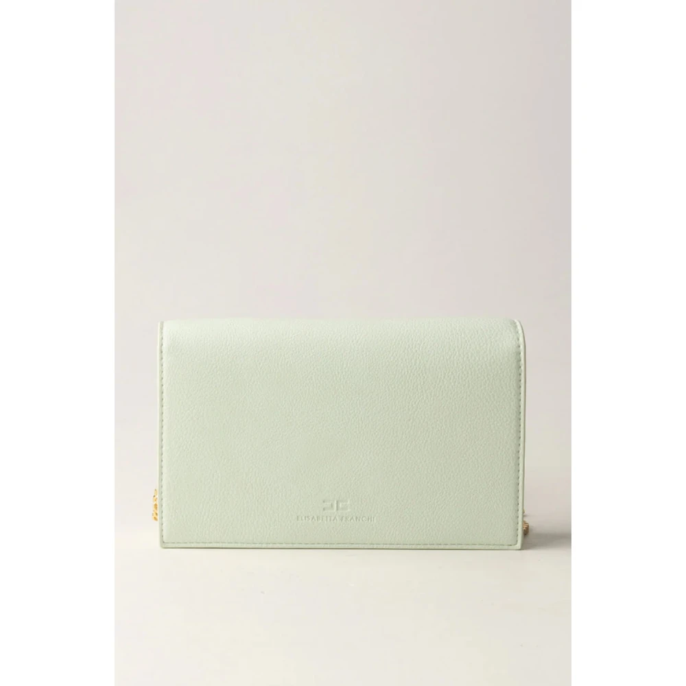 Elisabetta Franchi Mint Groene Schoudertas met Gouden Metalen Green Dames