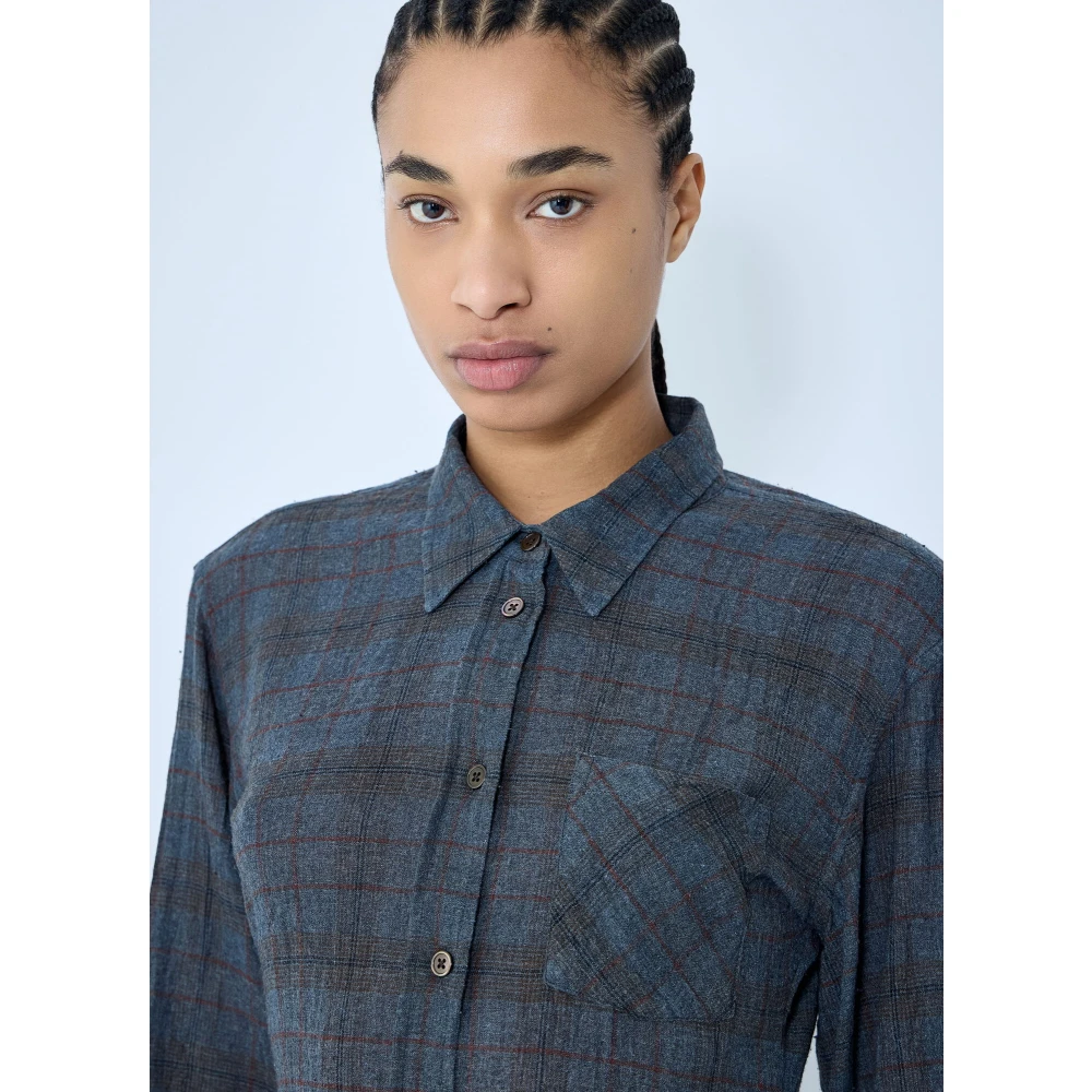 Our Legacy Geruite Daisy Shirt Gray Dames