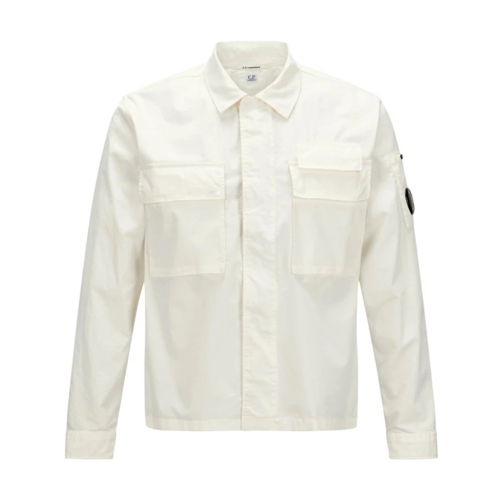C.P. Company Moderne witte rits-voorkant casual overhemd White Heren